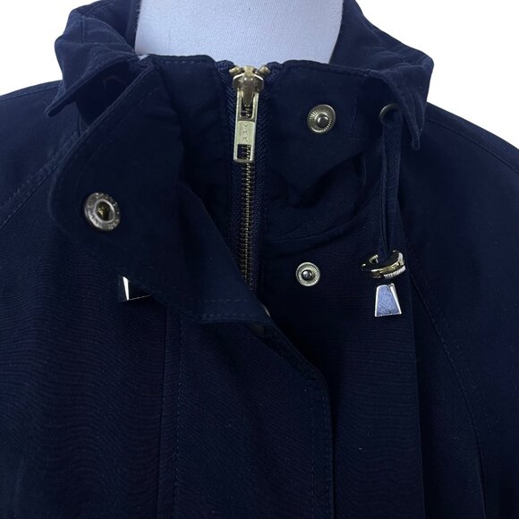 Mulberry Street Women’s Black Hooded Anorak Jacket Drawstring Waist Sz M - Picture 5 of 8